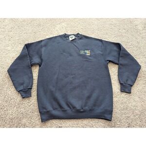 Vintage Mr. Lee Pullover Mens Large Sweater Crew Neck Blue Attean Lake‎ Lodge